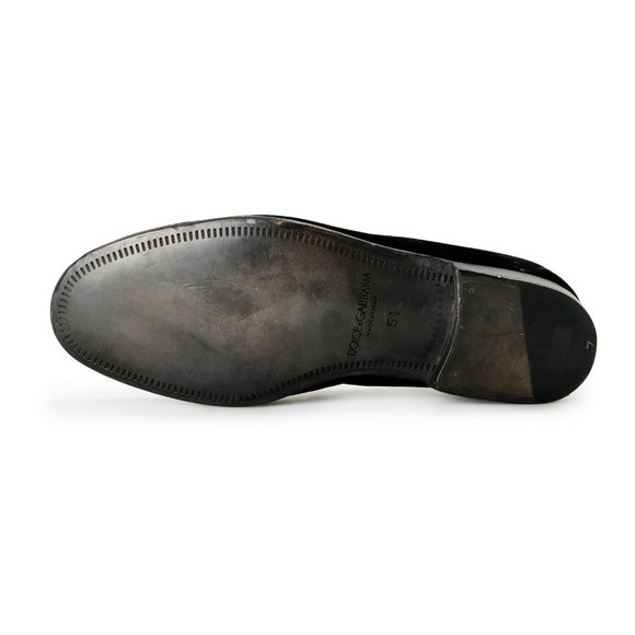 Dolce & Gabbana Men\'s Black Velour Leather Loafers Shoes UK 5.5 US 6.5 IT 39.5 main image 8